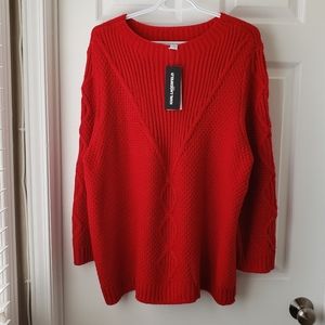 Karl Lagerfeld Cable Knit Red Sweater ❤